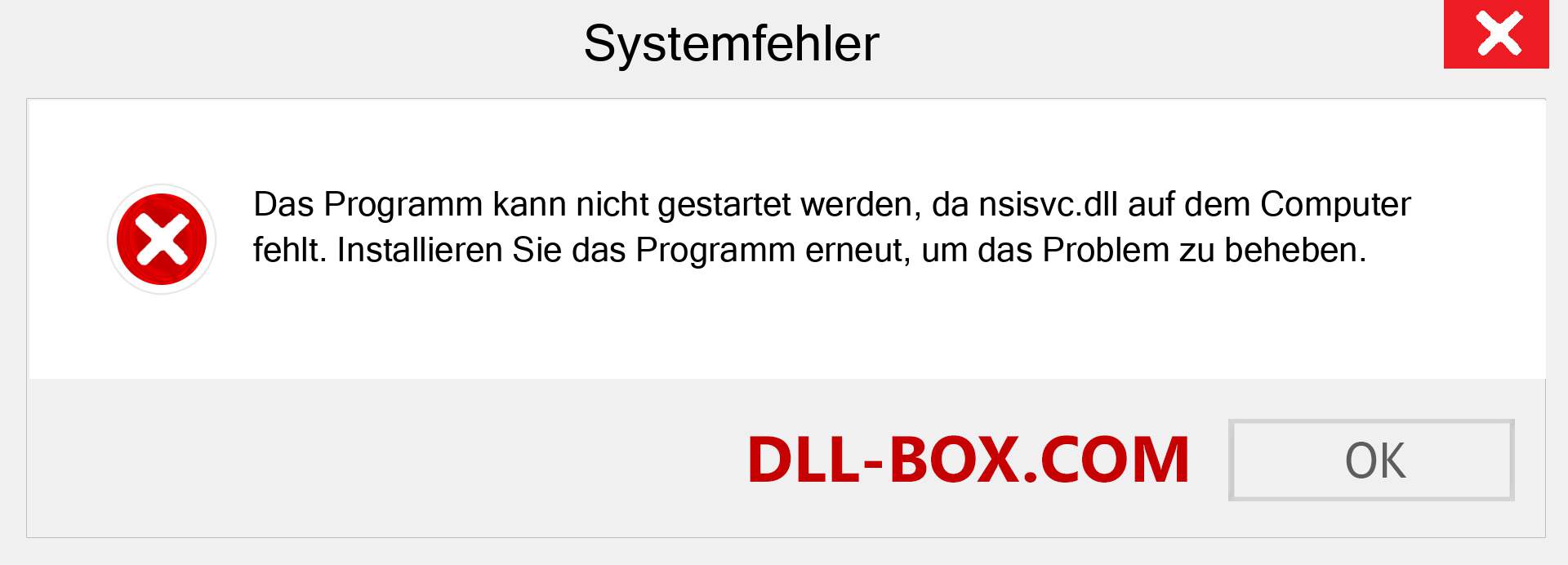 nsisvc.dll-Datei fehlt?. Download für Windows 7, 8, 10 - Fix nsisvc dll Missing Error unter Windows, Fotos, Bildern